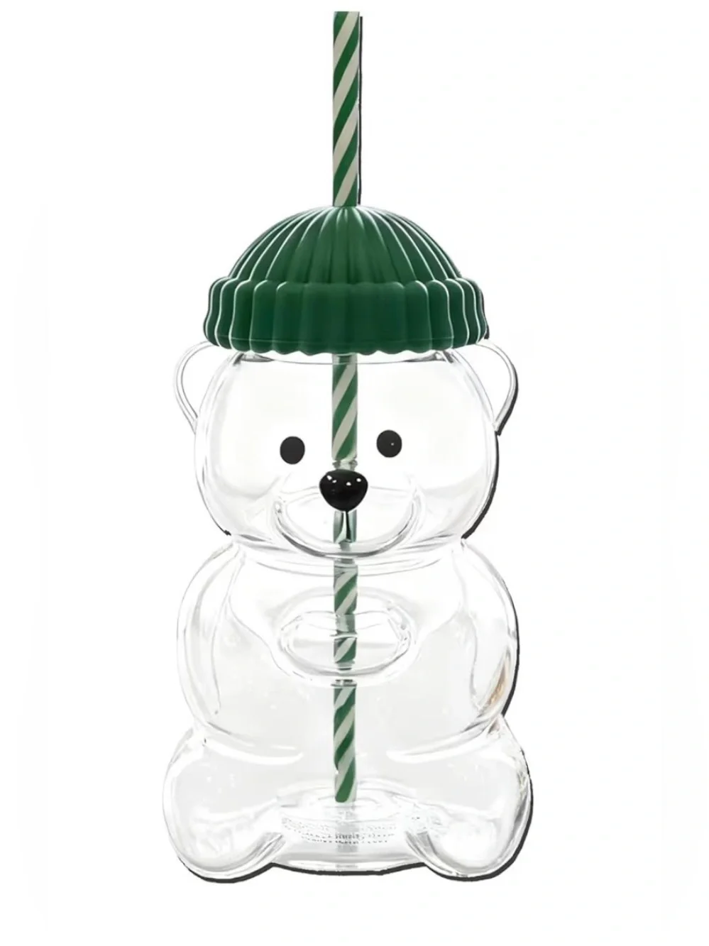 New Green Bear Straw Tumbler Cup with Lid and Straw